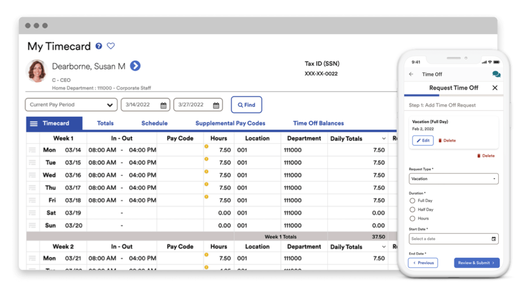 ADP Workforce Now Time and Attendance Tracking