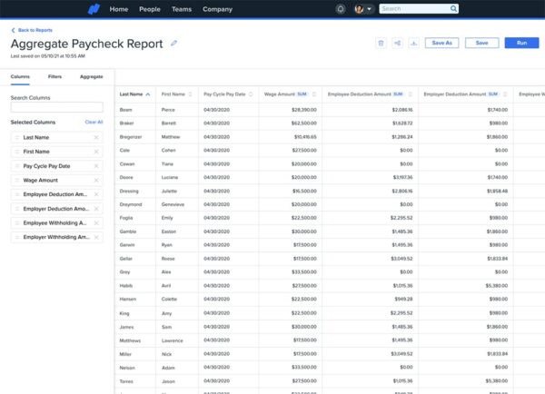 Reporting and Analytics: Namely Review