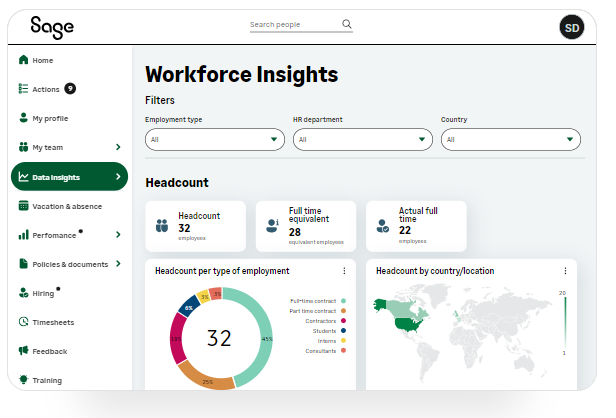 Core HR Functions of Sage People