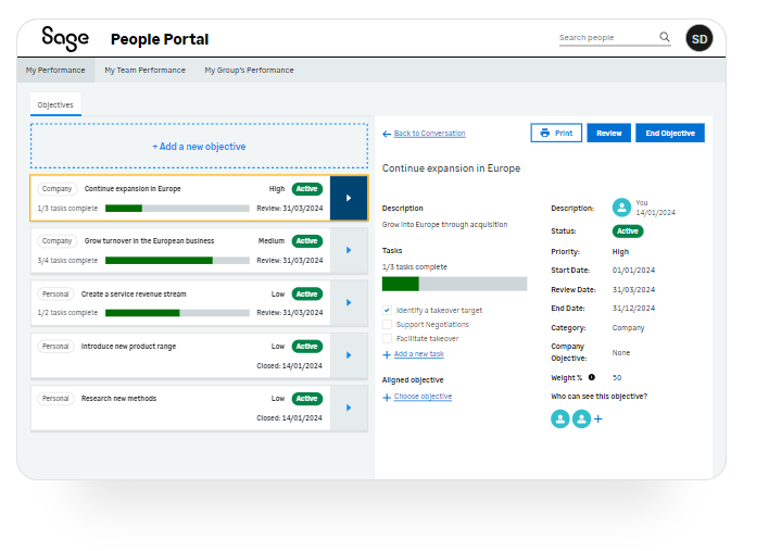 Performance Management in Sage People