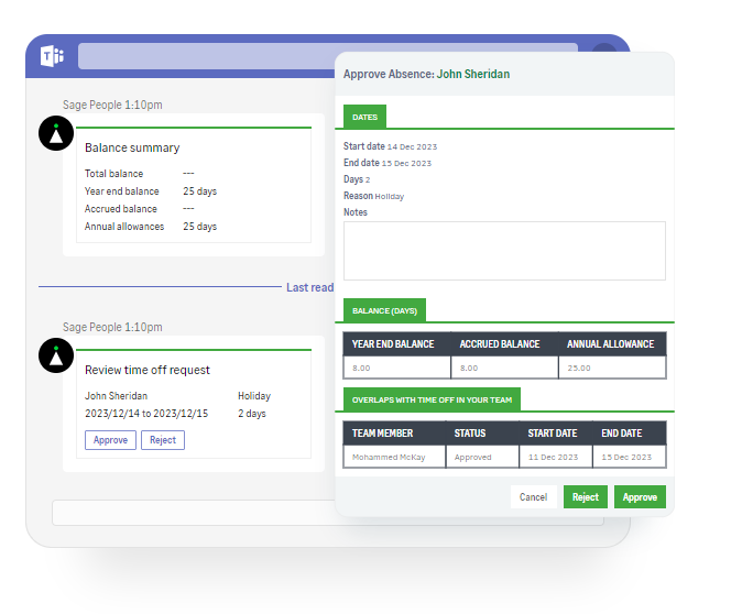 Sage People Time and Attendance Tracking