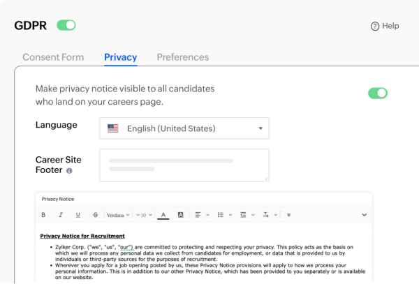 Compliance and Data Security: Zoho Recruit