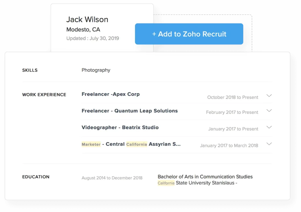 Customization and Scalability: Zoho Recruit